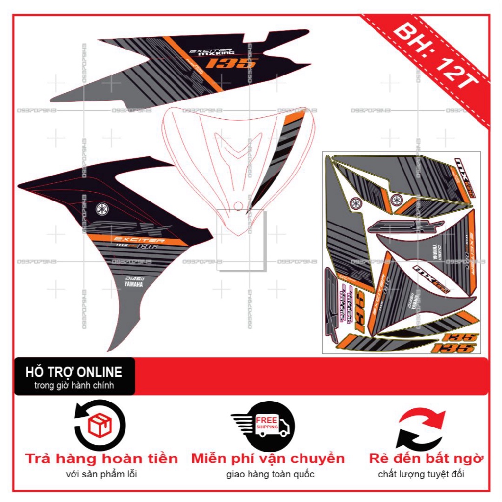 TEM RỜI EX 2011 SỌC -- SHIN DECAL 2