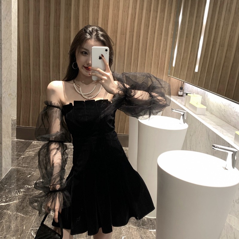 Váy Nữ Tay Bồng, Đầm Trễ Vai Dài Tay Kiểu Dáng Trẻ Trung Hiện Đại | BigBuy360 - bigbuy360.vn