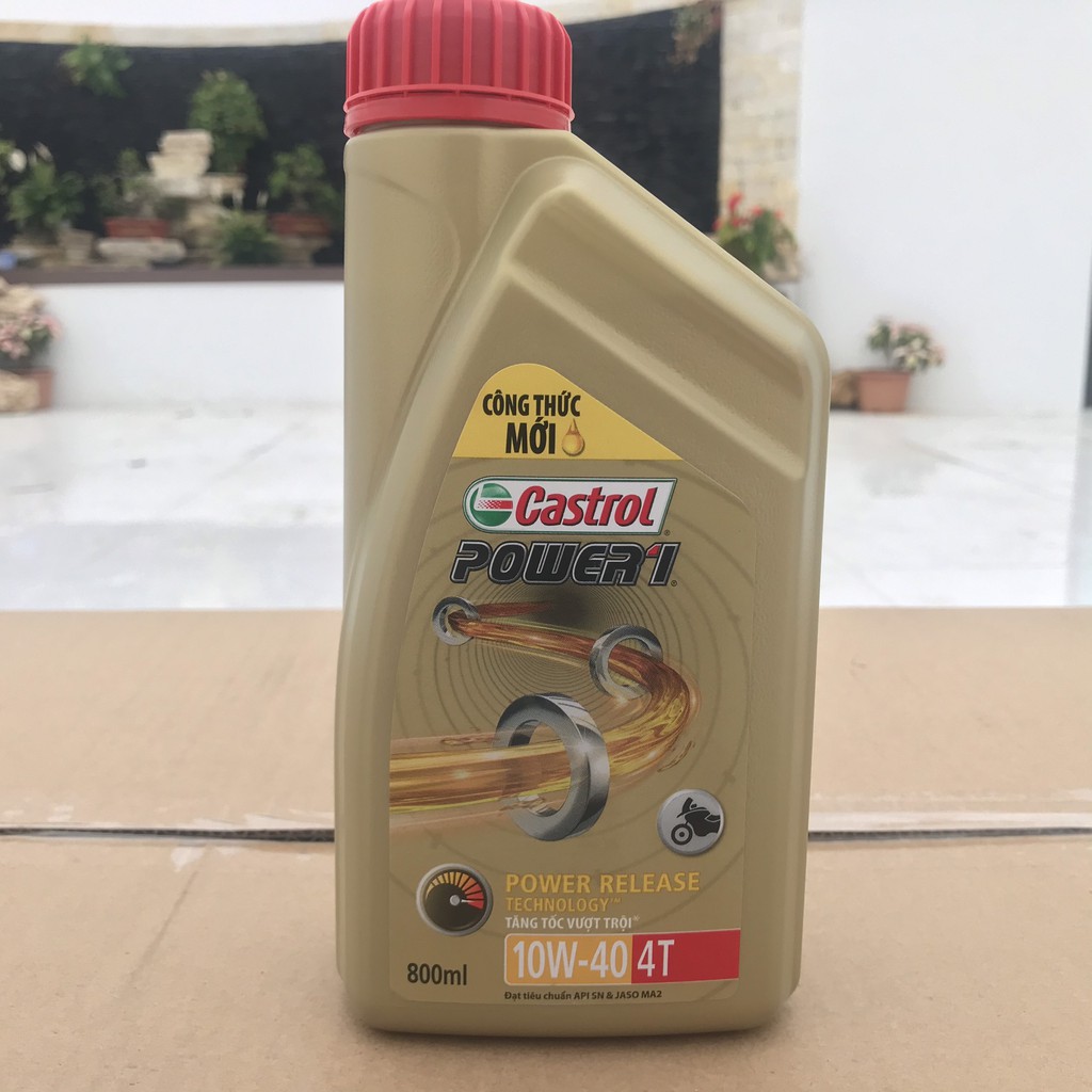 Dầu nhớt xe số Castrol Power 1 | Dầu nhớt Castrol xe số 10W40 4T dung tích 800ml - 1L