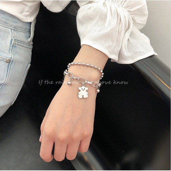 Vòng tay nhiều lớp gấu bông xinh xinh VT46