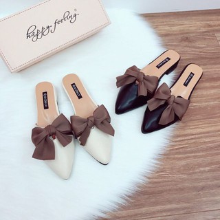 Dép sục thắt nơ chất da con zai 35 sale 49k