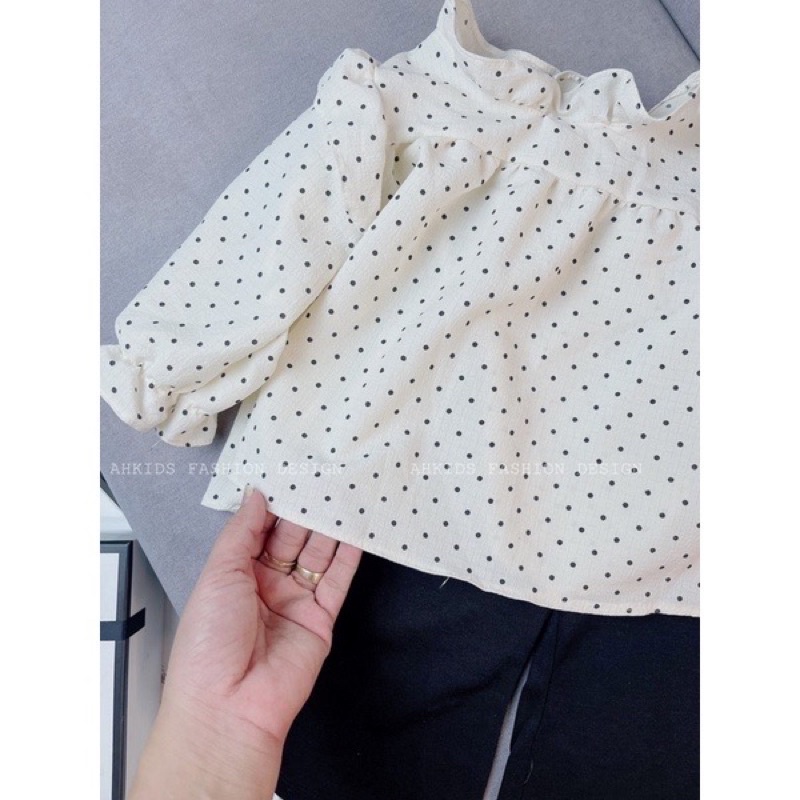 Sét bộ áo chấm bị kèm quần ống loe tiểu thư cho bé gái từ 10-20kg🌸