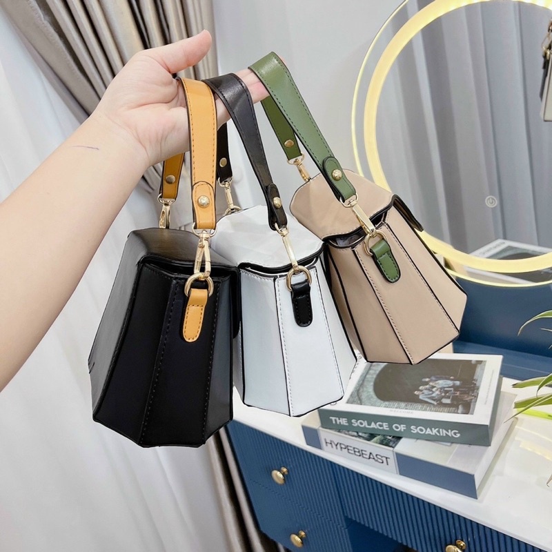 Túi xách cốp cầm tay có dây đeo chéo xinh xắn Hàng Q/Châu siêu xinh