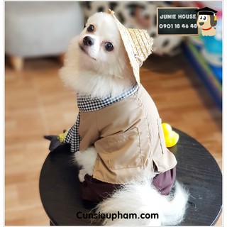 Áo nông dân kèm khăn rằn cho chó mèo