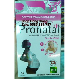 Pronatal cung cấp dưỡng chất cho bà bầu, bổ sung canxi, sắt và vitami cho mẹ bầu và cho con bú