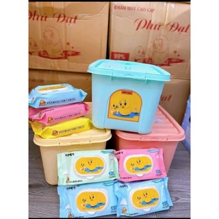 Khăn Giấy Ướt Vịt Phú Đạt Tặng Thùng 10 Bịch