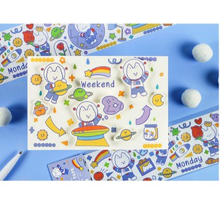 Sticker cute mèo/ alpaca - masking tape - mjstore