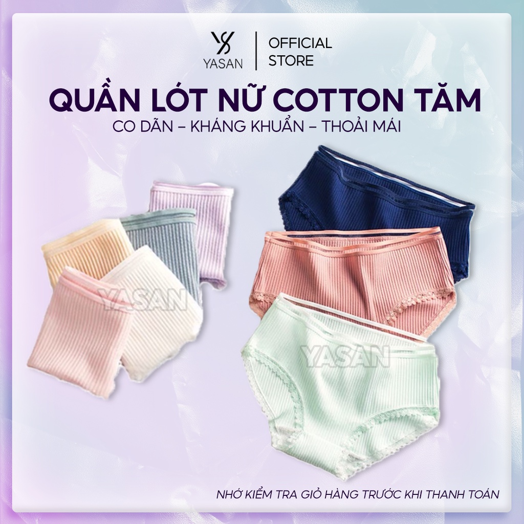 Quần lót nữ cotton tăm co dãn kháng khuẩn quần chip hot trend nội y mặc trong váy đầm thoáng mát Yasan