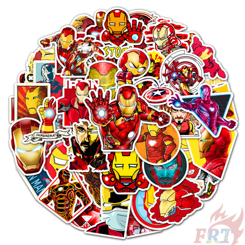 ❉ Iron Man Tony Stark Series 03 - Marvel Avengers Superhero Stickers ❉ 52Pcs/Set DIY Fashion Waterproof Doodle Decals Stickers
