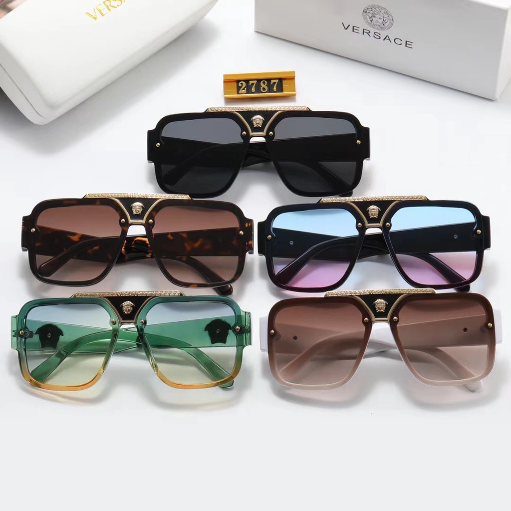 Kính Mát Gọng Vuông Lớn Chống Tia UV400 Thiết Kế Sang Trọng Thời Trang Cho Nam Và Nữ Versace