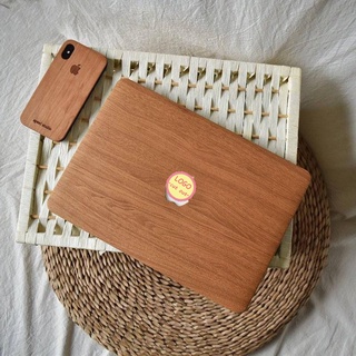 Vỏ da PU họa tiết vân gỗ bảo vệ cho Laptop táo Pro M1 11 12 13 15 16 kèm miếng phủ bàn phím A1465 A1370 A1534 A1466