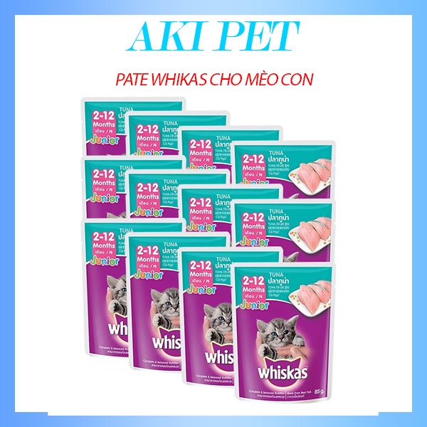 Thức Ăn Cho Mèo, Pate Cho Mèo_Whiskas 85g cho mèo con 2-12 tháng