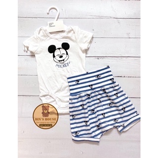 Set body+quần Mickey H&M xuất dư sz 0-4M
