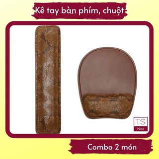 Combo kê tay bàn phím, kê tay kiêm lót chuột chất liệu bằng da êm ái, chống mỏi tốt
