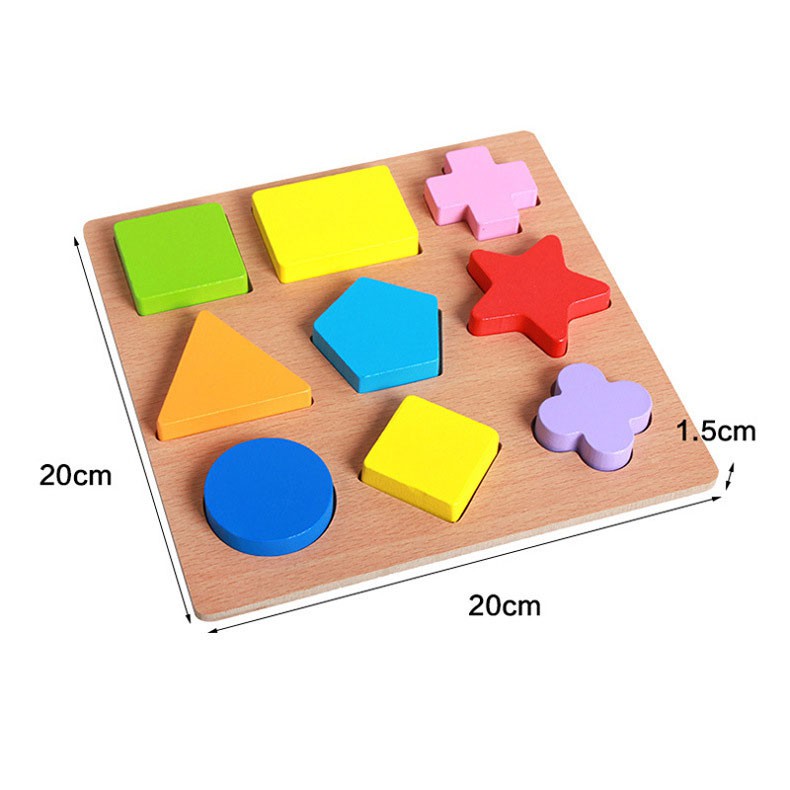 Đồ chơi giáo dục Combo 4 Bảng ghép khối hình học bằng gỗ nổi theo Montessori - ĐỒ CHƠI GỖ THÔNG MINH VINATOYS