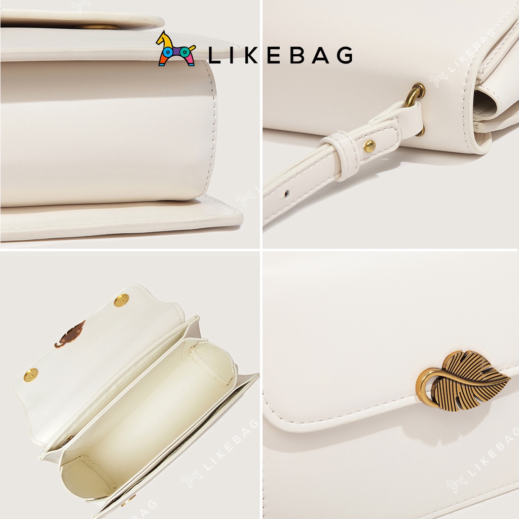 Túi xách nữ đeo vai, kẹp nách thời trang LIKEBAG form vuông nắp gập hình lá nữ tính 6713 - LIBAGI