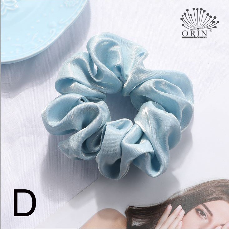 Buộc tóc scrunchies lụa nhũ nhiều màu siêu đẹp Orin K1112