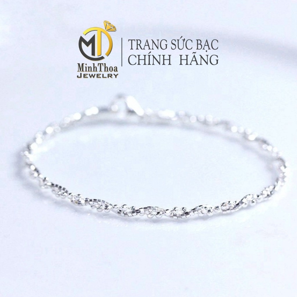 Vòng bạc/Lắc bạc xoắn sáng lấp lánh/ Vàng bạc Minh Thoa cam kêt bạc chuẩn bảo hành trọn đời