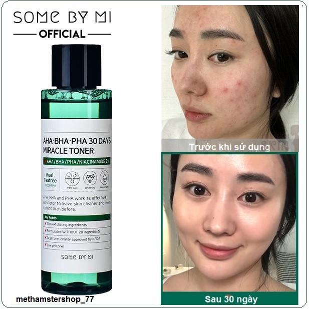 Nước Hoa Hồng Some By Mi AHA-BHA-PHA Dành Cho Da Mụn 30 Days Miracle Toner 150ml