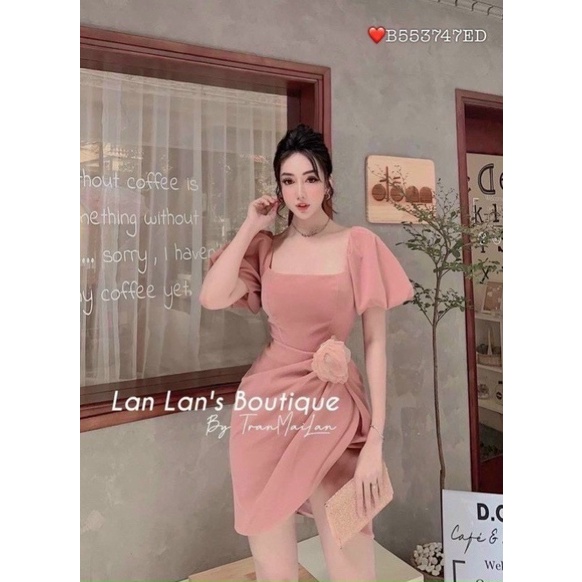 Đầm nhấn eo +hoa cài bigsize 50-90kg