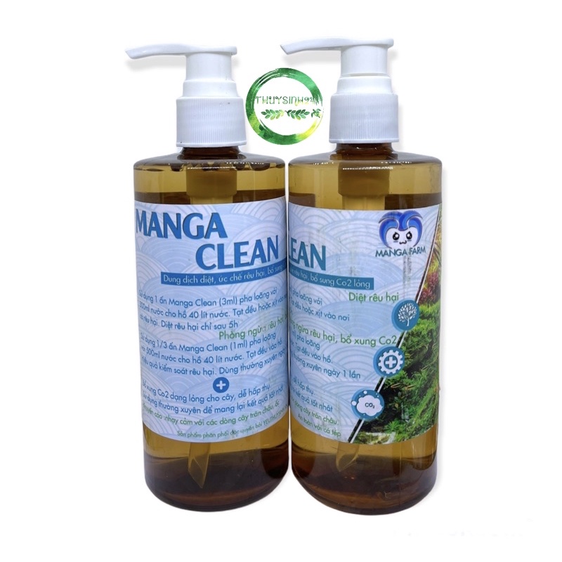 Chế phẩm diệt rêu hại Manga Clean - thuốc diệt rêu hại cho hồ thủy sinh