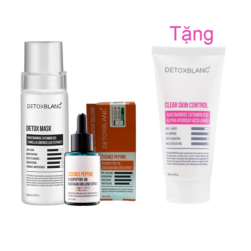 COMBO LOẠI BỎ NÁM ESENCE PEPTIDE- TRẮNG DA  DETOX MASK TẶNG SỮA RỬA MẶT DETOX BLANC🔥🔥🔥 Detox Blanc