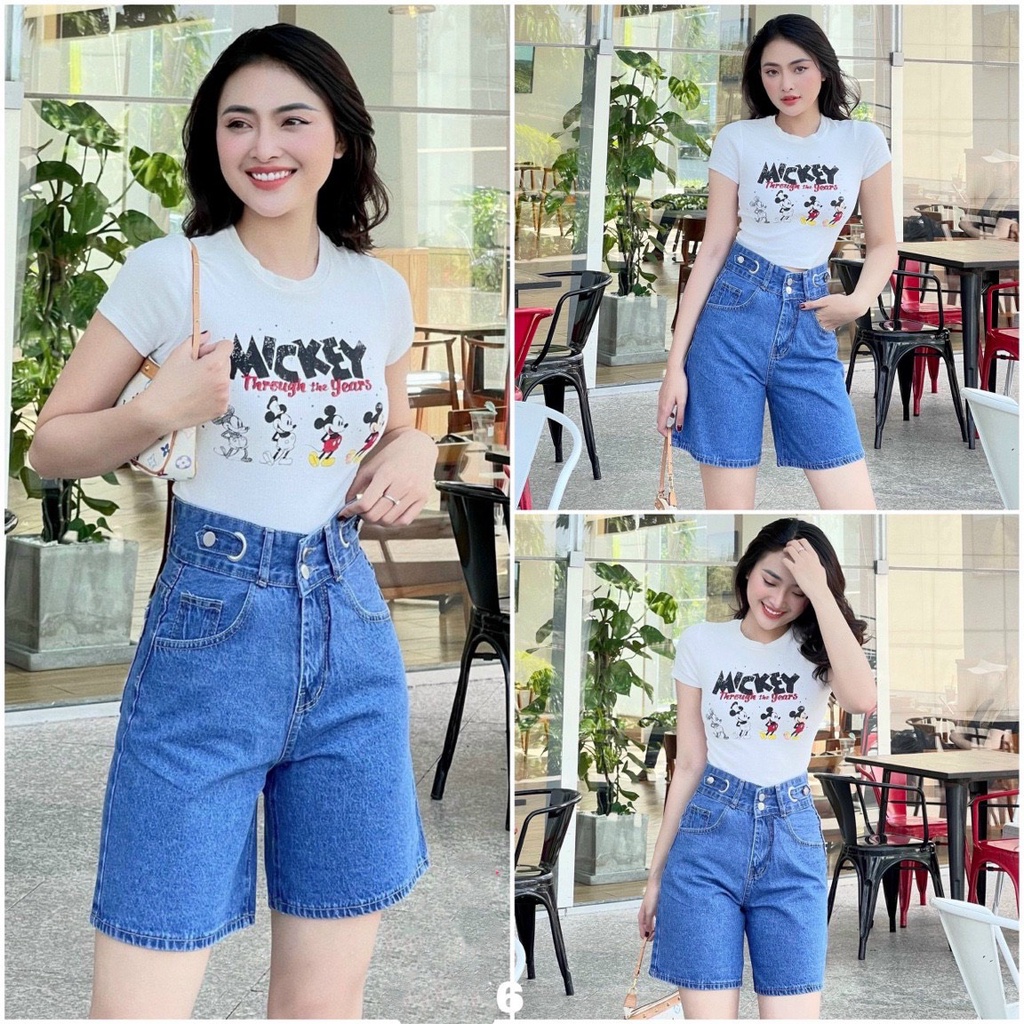 Quần jean ngố nữ lưng cao ống rộng phối kiểu độc đáo, chất vải denim bền đẹp William - AT179