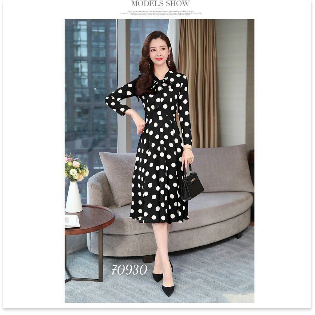 ĐẦM XÒE LỤA CHẤM BI DỰ TIỆC ĐẲNG CẤP PHU NHÂN KHANH AN STORE