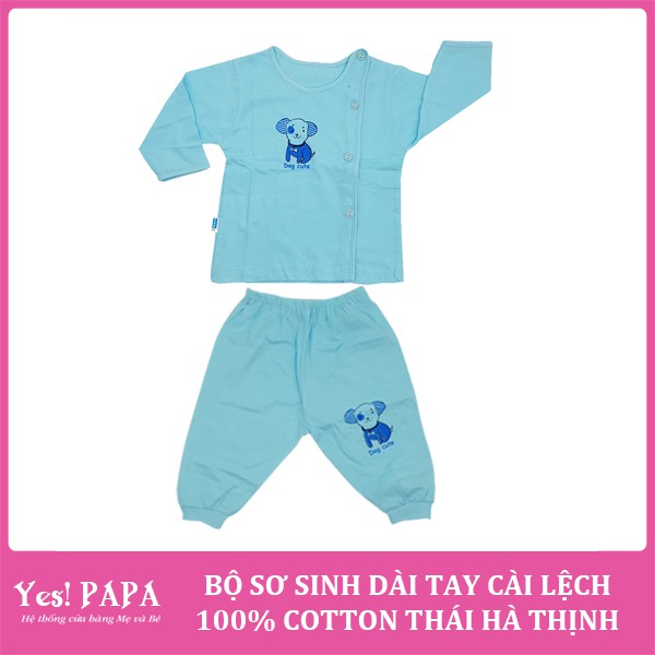 Bộ sơ sinh dài tay cài lệch 100% cotton Thái Hà Thịnh