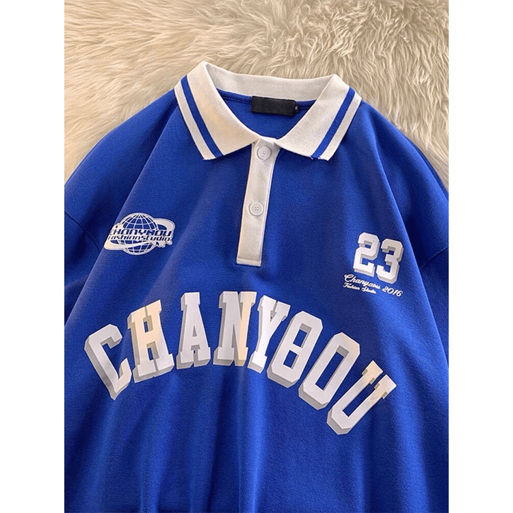Áo thun unisex form rộng tay lỡ cổ bẻ CHANYOOU - CLITUS FASHION