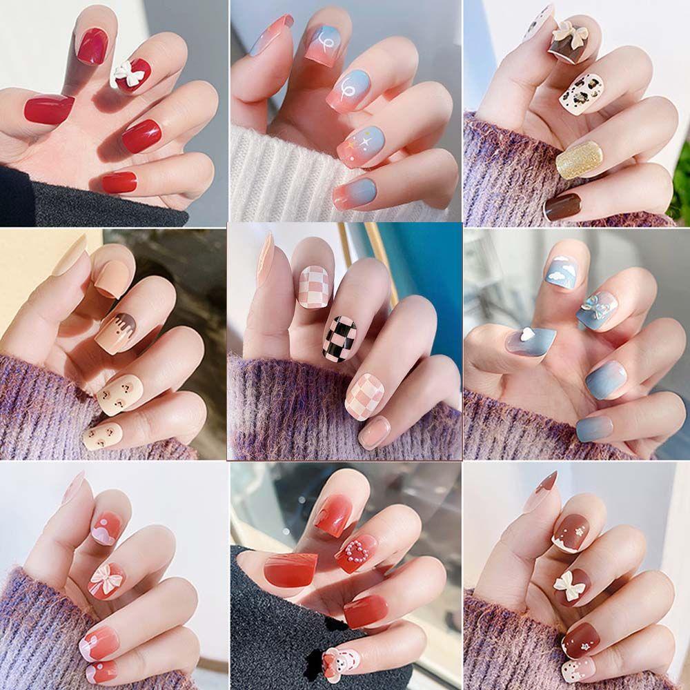 OCEANMAP Bộ Móng Tay Giả Có Thể Tháo Rời Tiện Dụng DIY