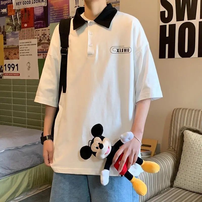 Áo polo Ngắn Tay Dáng Rộng Thời Trang Mùa Hè Dành Cho Nam