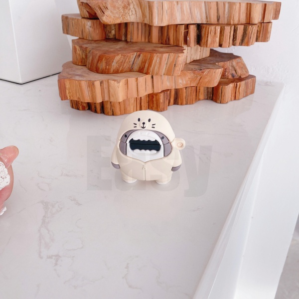 Vỏ Bảo Vệ Hộp Sạc Tai Nghe Airpods 1 2 3 pro Bằng TPU Mềm Hình Cá Mập Miệng Rộng