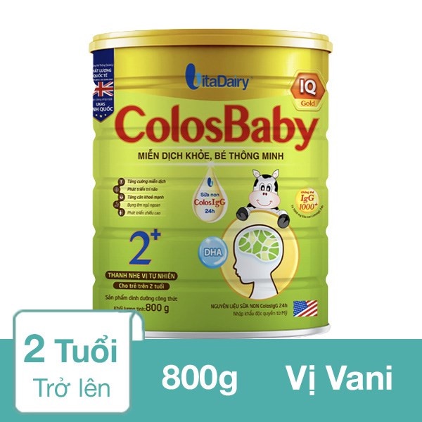 [HSD T5-2025] [Quét Mã QR - TL Đổi Quà] Sữa Bột Colosbaby IQ Gold 2+ 800g/lon.