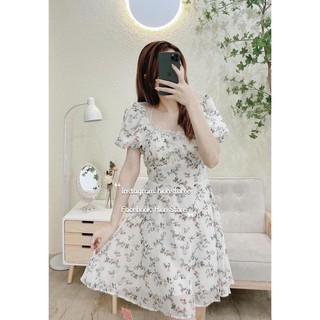đầm hoa hở lưng- 10397