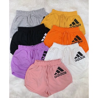 Quần đùi nữ da cá in chữ adidas lưng cao siêu đẹp