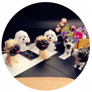 Móc Khóa Hình Poodle Husky Pug Cute