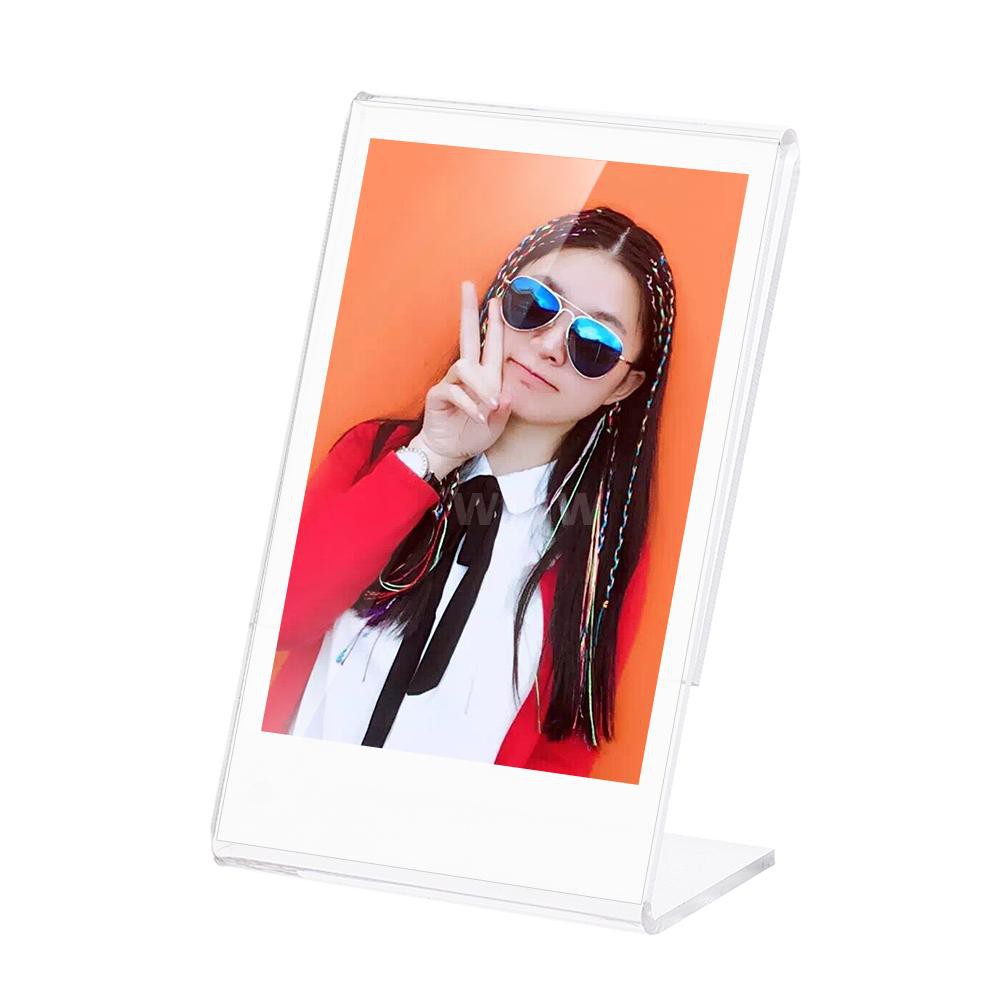 3" L-shape Acrylic Photo Frame Transparent Mini Stand for Fujifilm Instax Mini 8 8+ 70 7s 90 25 26 50s 9 SP-1 SP-2 Film