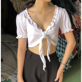 Áo croptop cột nơ
