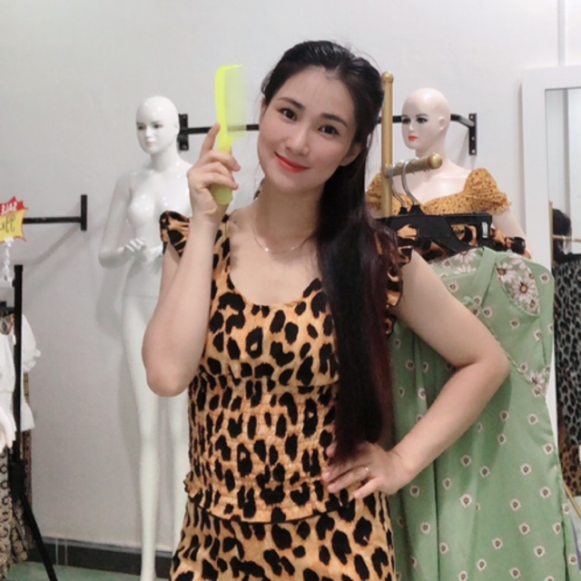 Set lụa hàn cánh tiên beo vàng