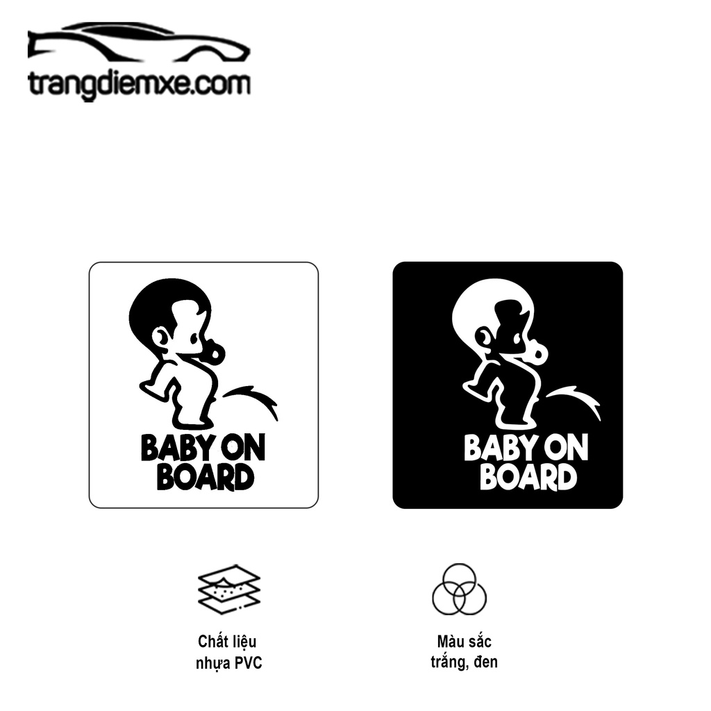 Decal Dán Xe Baby On Board Tem Dán Xe Siêu Dễ Thương Trangdiemxe