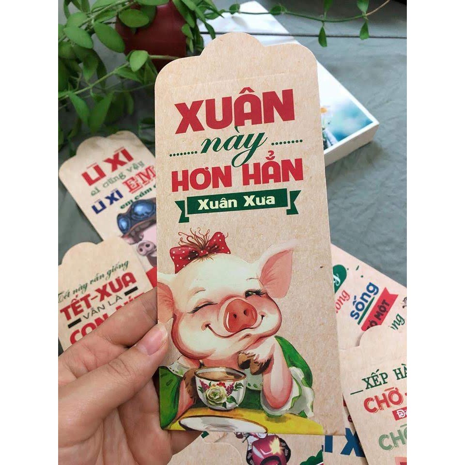 Lì Xì 2019 (1 túi 10 cái loại dày đẹp) Mẫu Nền Xi Măng