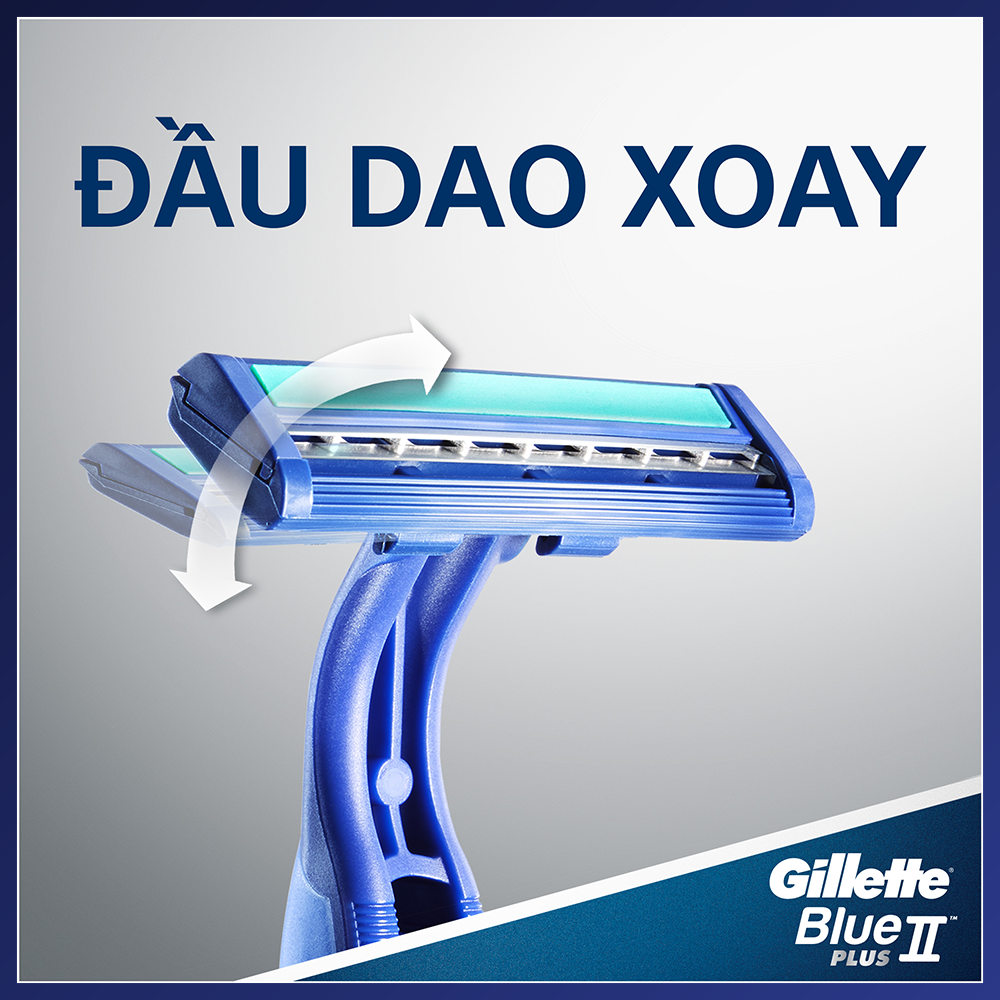 Dao cạo râu Gillette Blue 2 Plus Cán xanh siêu tiết kiệm Gói 8+2