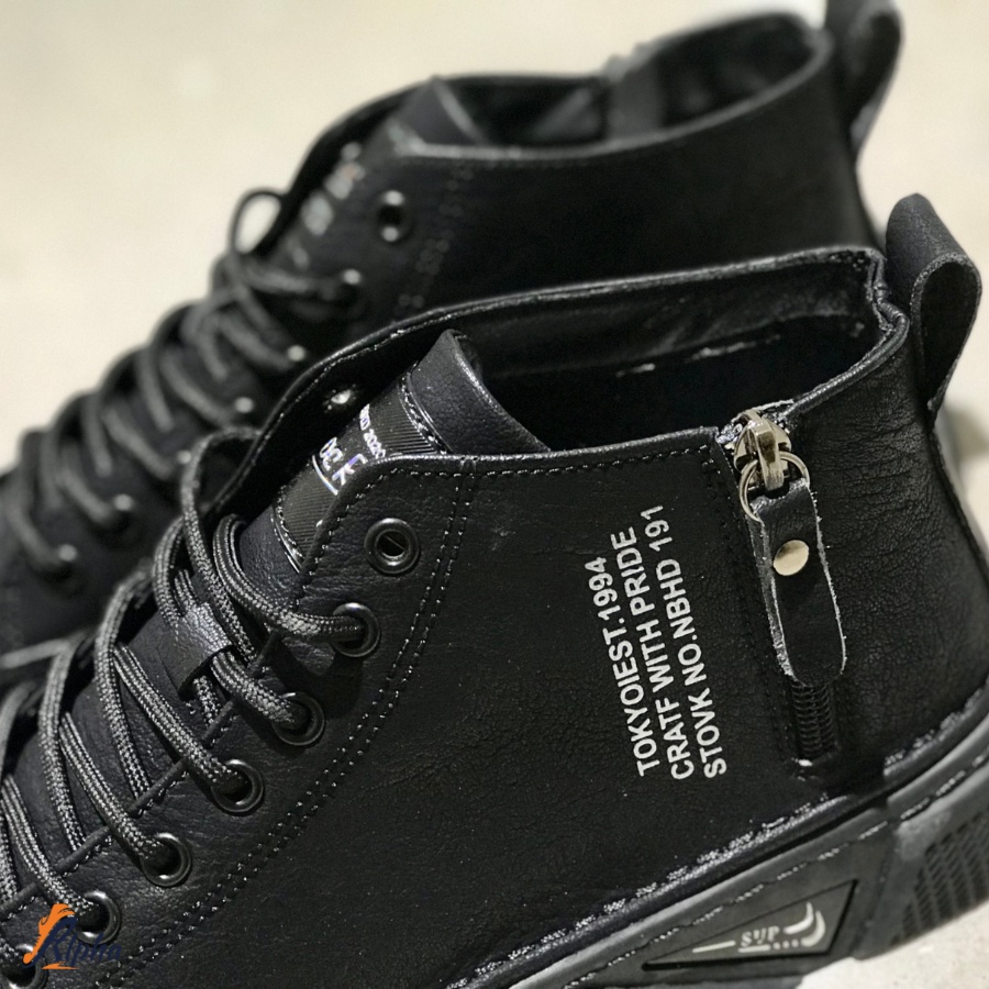 Giày nam cao cổ thể thao có khoá kéo tiện lợi chất liệu da cao cấp [Alpha Shoes - F837] | BigBuy360 - bigbuy360.vn