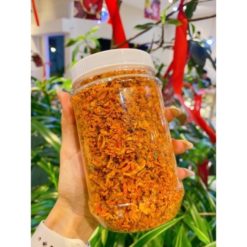 Muối ruốc hành phi nguyên chất không trộn bột, giòn thơm