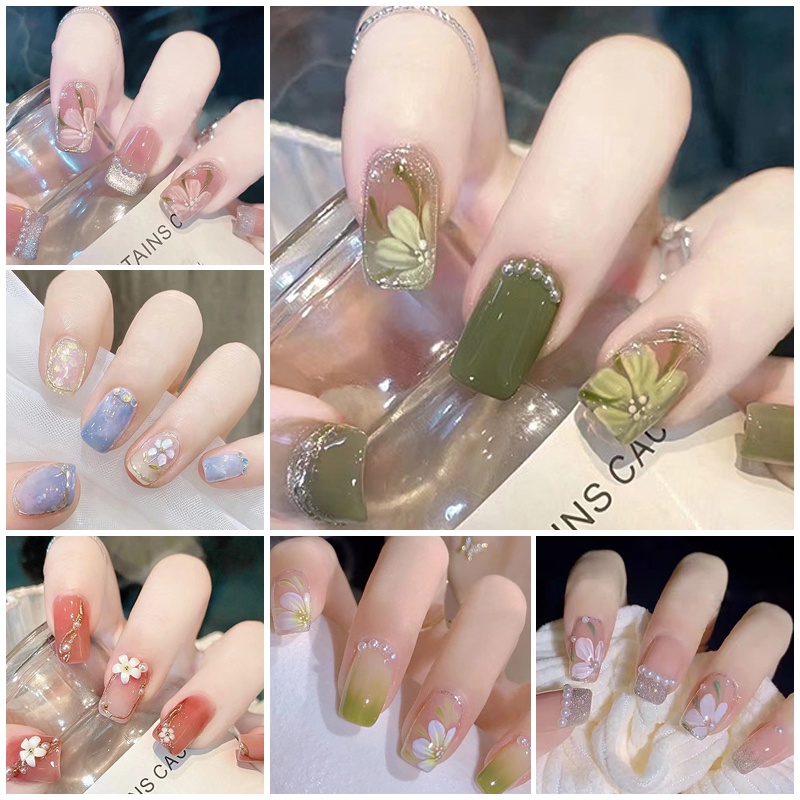 Z219-z526 Móng Tay Giả Đính Đá Thời Trang Mới Quyến Rũ
