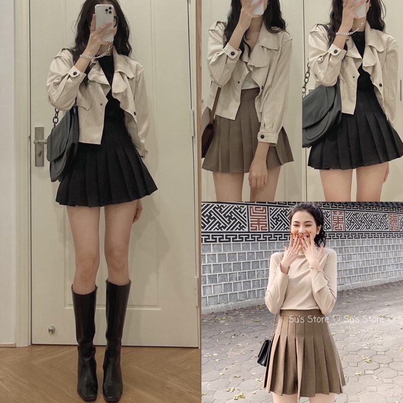 [Hàng Quảng Châu]Chân váy Tenis dạ chất lượng loại đẹp có quần trong