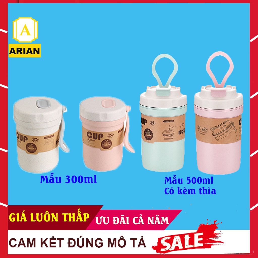 [ƯU ĐÃI] Cốc Lúa Mạch Giữ Nhiệt Dung Tích 300ml&500ml Thân Thiện Với Môi Trường Đựng Canh, Nước