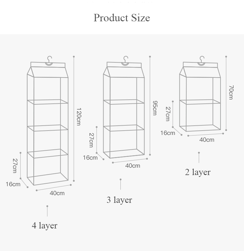 Túi treo tường đựng túi xách/quần áo chống bụi tiện dụng
