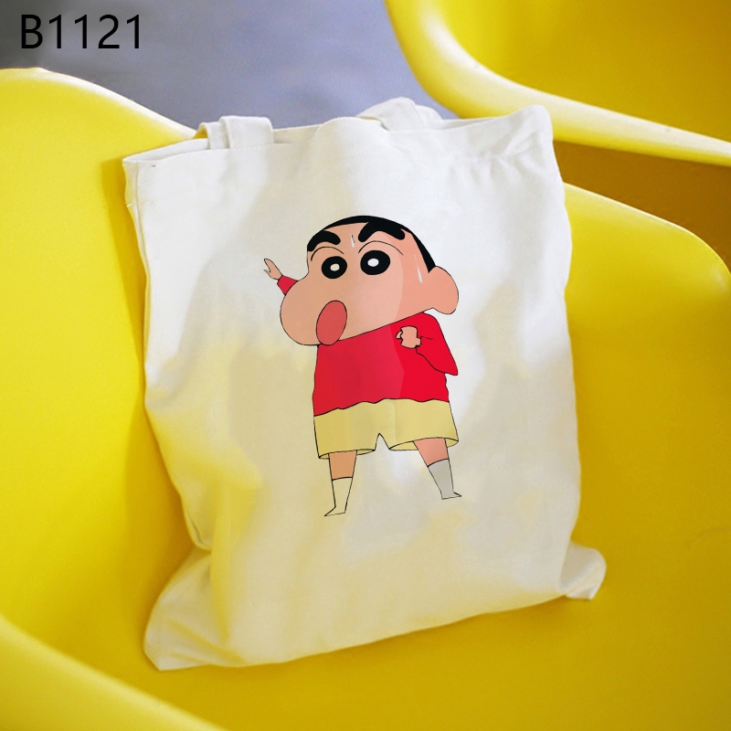 Túi Xách Vải canvas In Hình shin Cậu Bé Bút Chì Dễ Thương